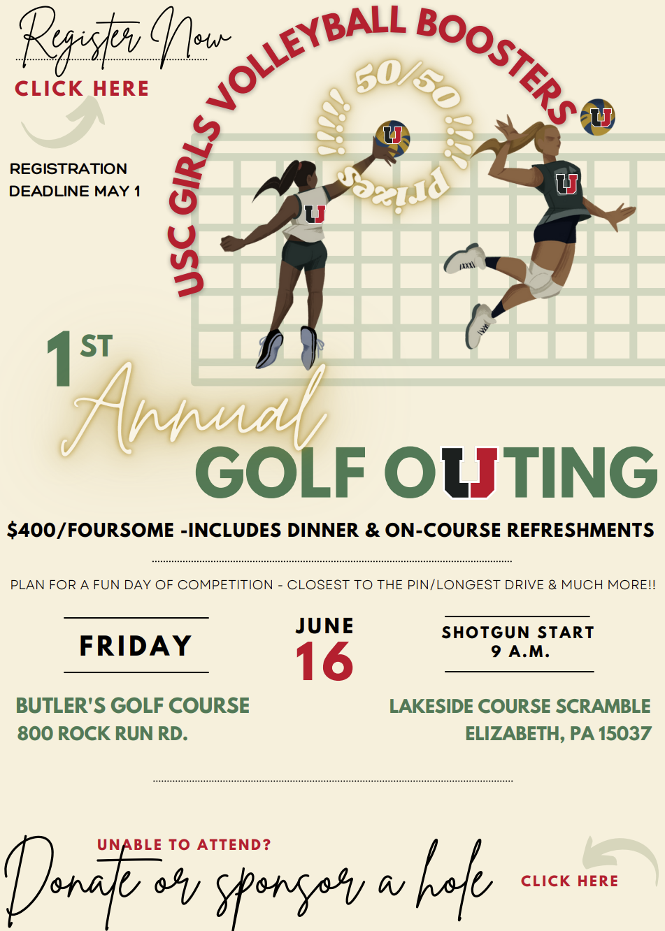 USC GIRLS VOLLEYBALL BOOSTERS - GOLF OUTING